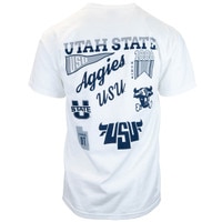 Utah state aggies retro bull graphic white unisex t-shirt
